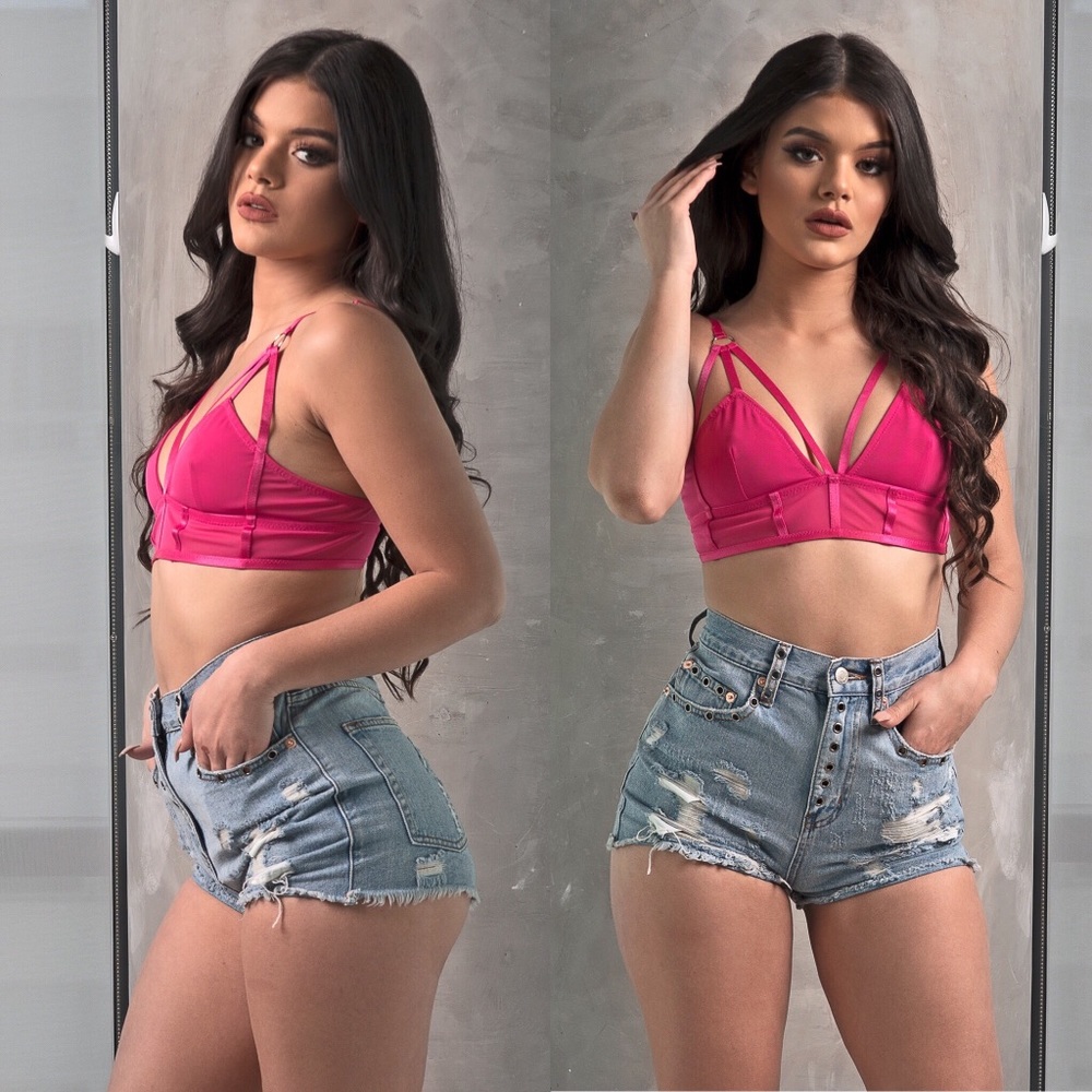 SOLD OUT Hot Pink Bralette Top - Picture 2 of 6